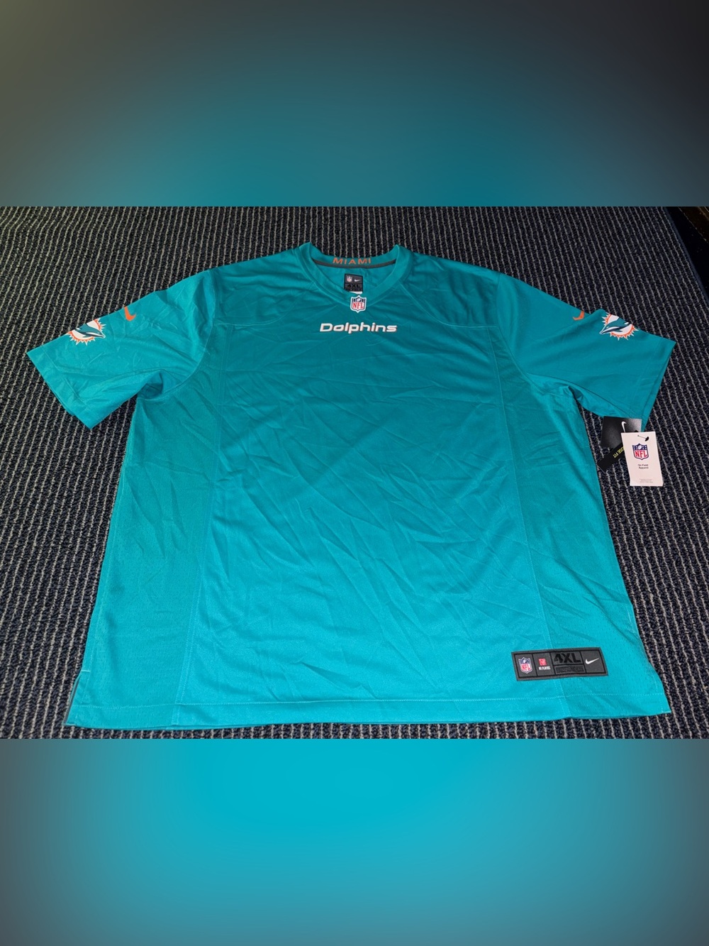 NWT Nike 4XL Miami Dolphins On Field Home Teal Jersey (Blank) Players Jersey